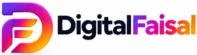 Digital Faisal logo featuring a colorful gradient DF icon and bold text on a white background.